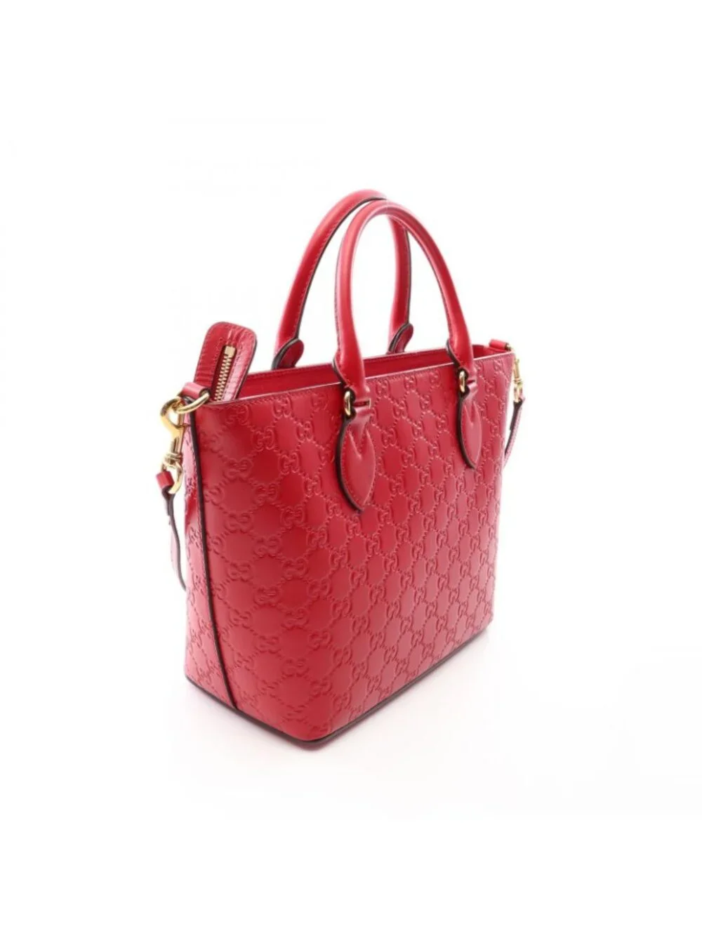 Gucci Tote Guccissima 2-Way Red Leather